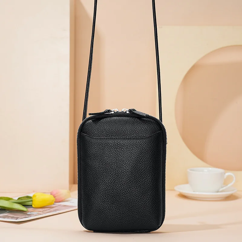 sac bandoulière cuir noir chic