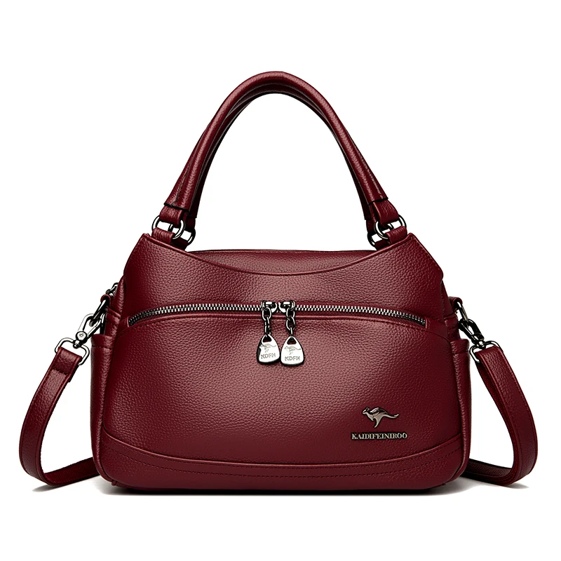 sac à main cuir bordeaux avec poignée